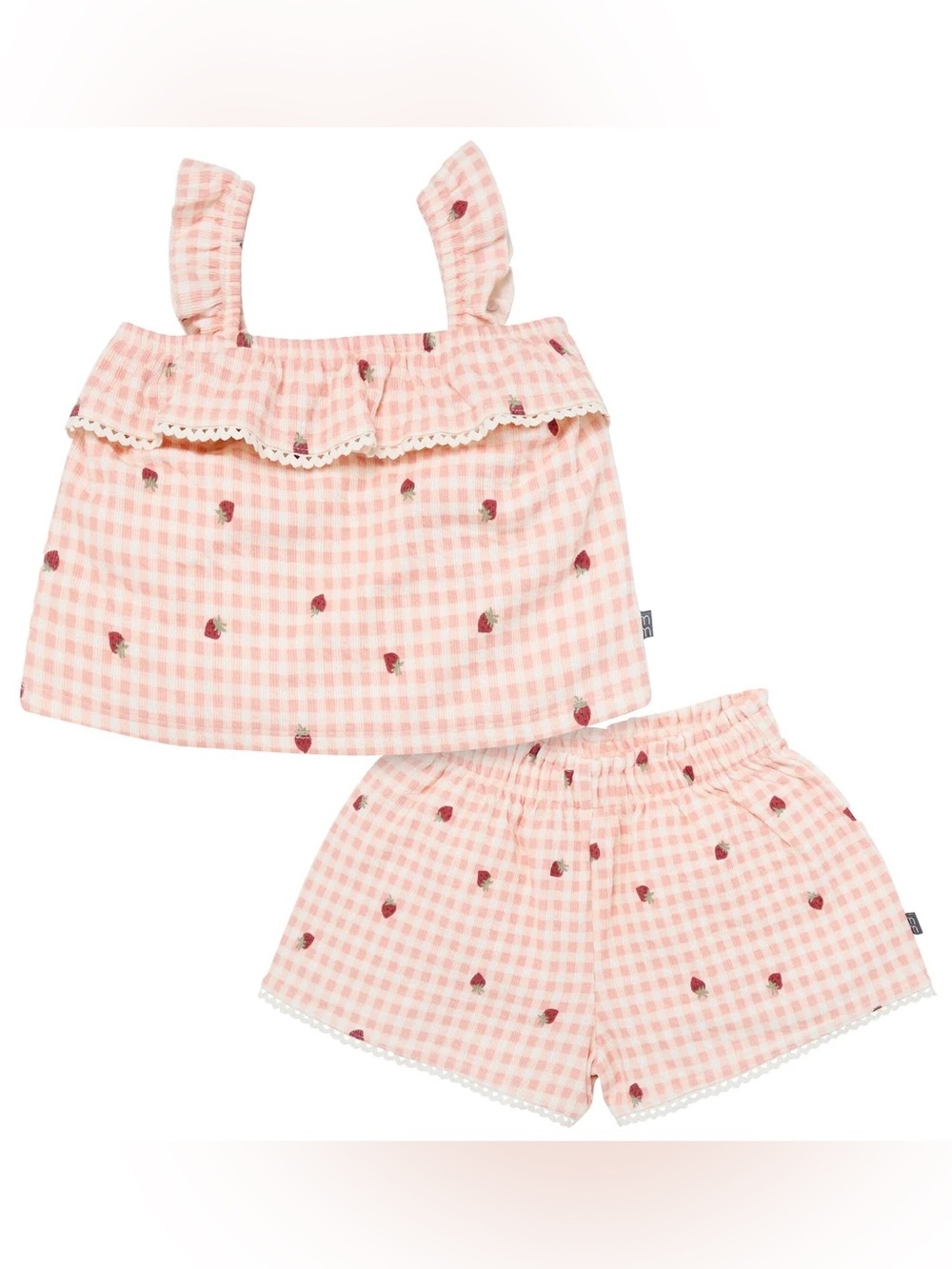 NWT Modern Moments Gerber Toddler Girls Strawberry Gingham Top & Shorts Set 5T